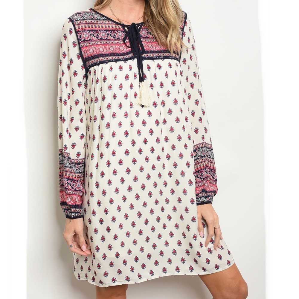 Long Sleeve Boho Midi Dress🌺